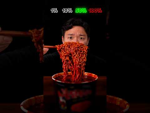 1% vs. 100% Buldak Noodle 🌶️🔥 #buldaknoodles