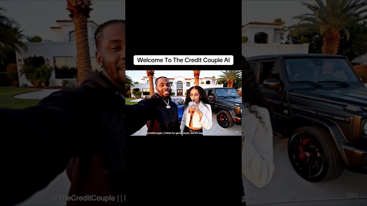 AI couple fixing credit with laughs! Funny scenarios, real tips, better credit.