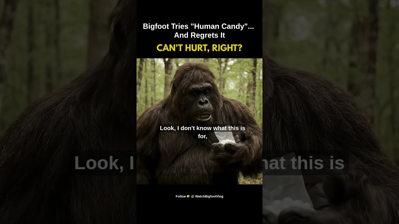 Bigfoot Tries Human Candy And Regrets It Bigfootvlog Veo3 Funny Ai Vlog
