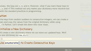 Transforming Dictionary Keys from Random Numbers to Consecutive Integers in Python