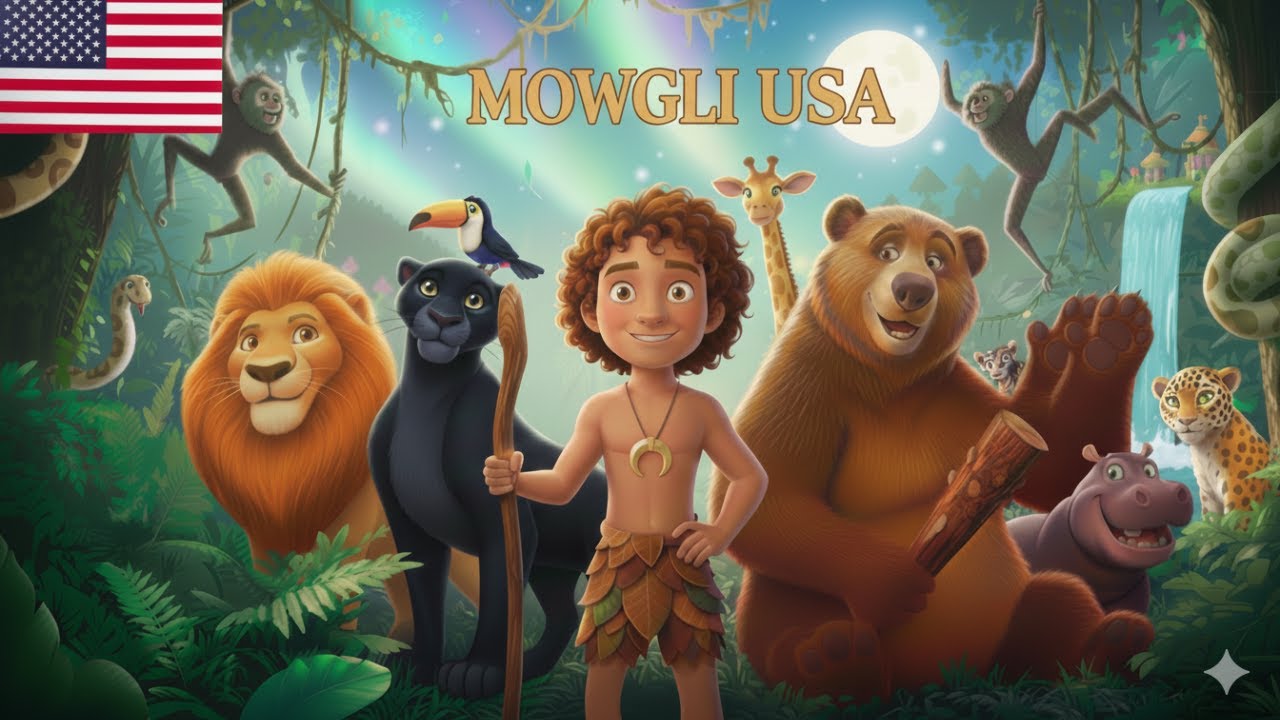 The Jungle Book Mowgli 🌴3D 4K Bedtime Stories for Kids in English # ...