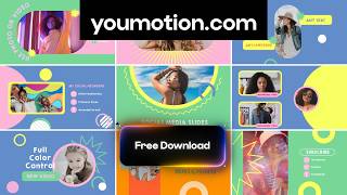 Free YouTube Subscribe Slides - Bright Social Media Pack (Ae, Pr, Dr, FCPX)