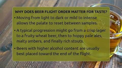 Why Does Beer Flight Order Matter For Taste? - The Pint Guy