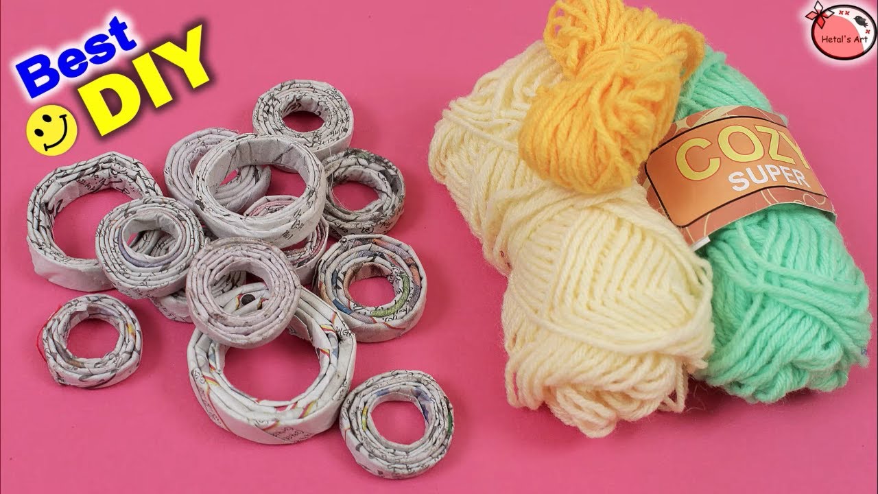 News Paper Woolen Purse Making Handmade Craft Step By Step DIY