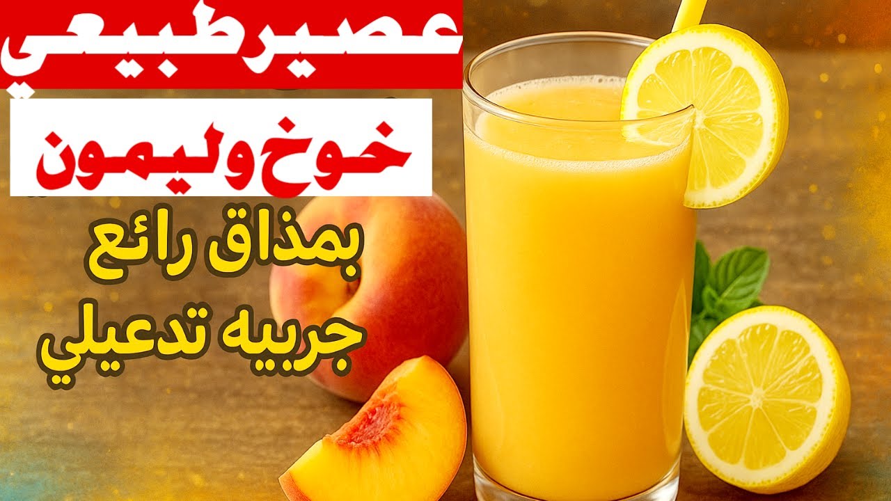 عصير الخوخ و الليمون طبيعي بدون اضافات  بمذاق رائع جربيه رايحا تدعيلي