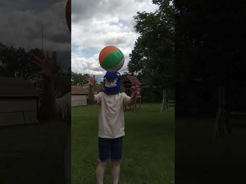 Playing with ball outside.