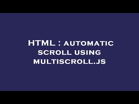 HTML : automatic scroll using multiscroll.js