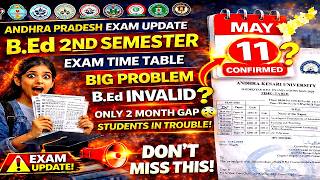 B.Ed 2nd Sem Big Update , Exam Date 11 May Confirmed? Andhra Pradesh B.Ed Time Table |Career Odisha