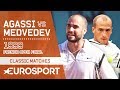 Andre agassi vs andrei medvedev  french open 1999 mens final highlights  eurosport