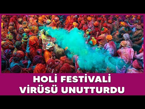 Holi Festivali virüsü unutturdu: Binlerce kişi birbirine boya fırlattı