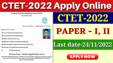 CTET Apply Online 2022 // How to Apply CTET Online Form 2022
