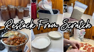 Restocking My Pantry & Freezer From Scratch || Making Homemade Food Convenient