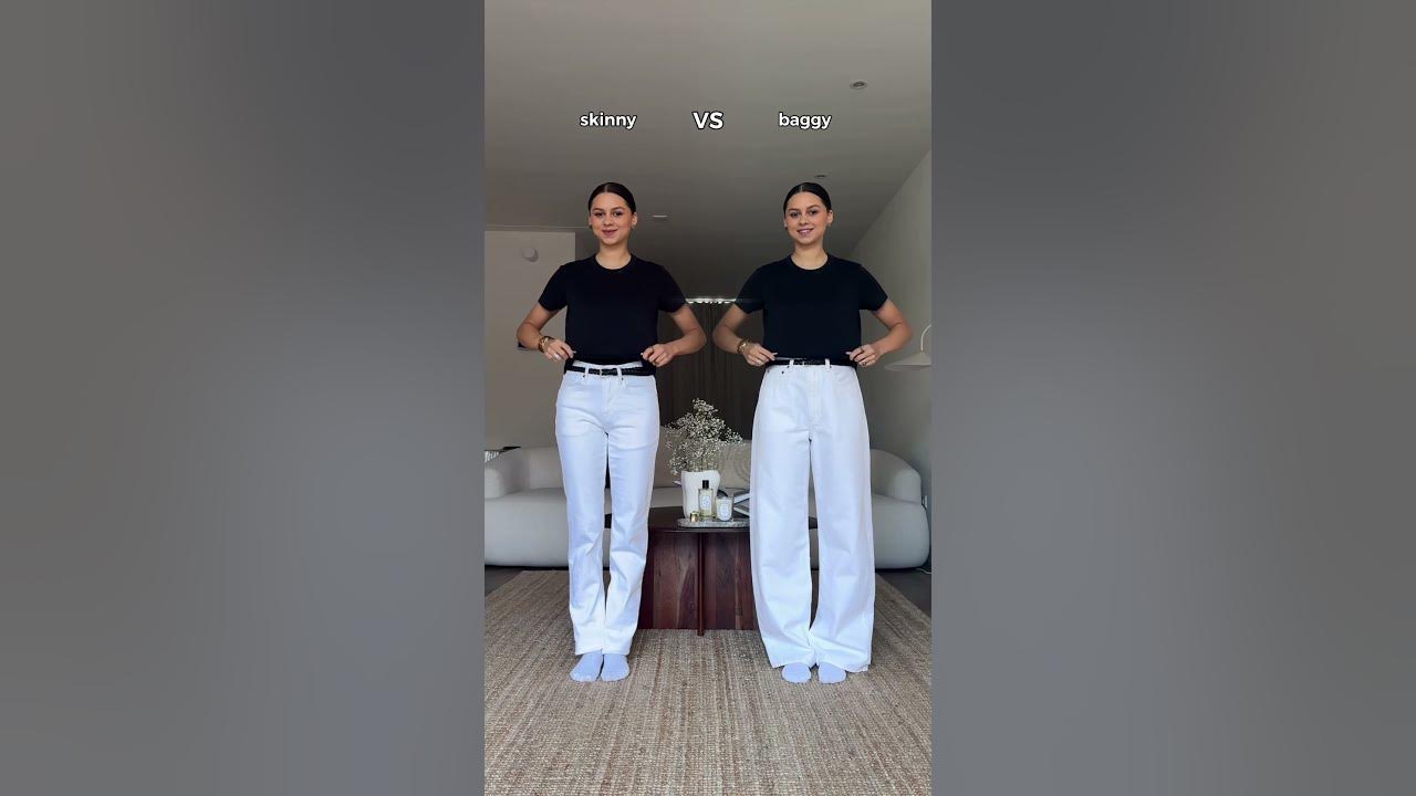 Skinny or baggy jeans? π Let me know in comments & subscribe for fashion hacks Skinny or baggy jeans? π Let me know in comments & subscribe for fashion hacks