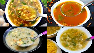 4 வகையான ஈஸியான சத்தான சூப் ரெசிபிஸ் | Easy Soup Recipes in Tamil | Soup Recipes | Tamil Food Corner