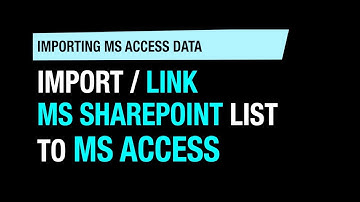import / link sharepoint link to ms access