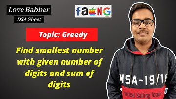 Find smallest number with given number of digits and sum of digits | Greedy | DSA Sheet | Amazon 🔥