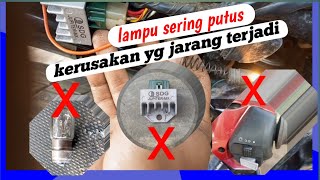 lampu depan motor sering putus,lampu depan motor mati,cara mengatasi lampu sering putus.bengkel gaul