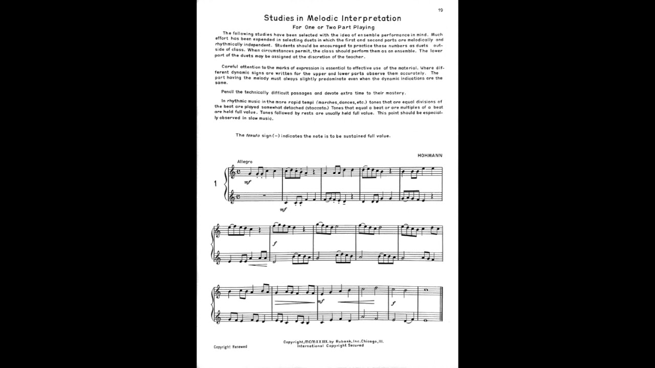 Rubank Advancved Method vol 1 clarinet p19 1 120bpm - YouTube