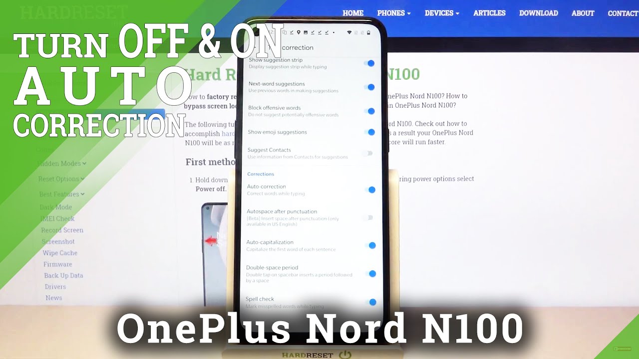 How to Disable / Enable Auto Correction OnePlus Nord N100 – Turn On / Off Predictive Text - YouTube