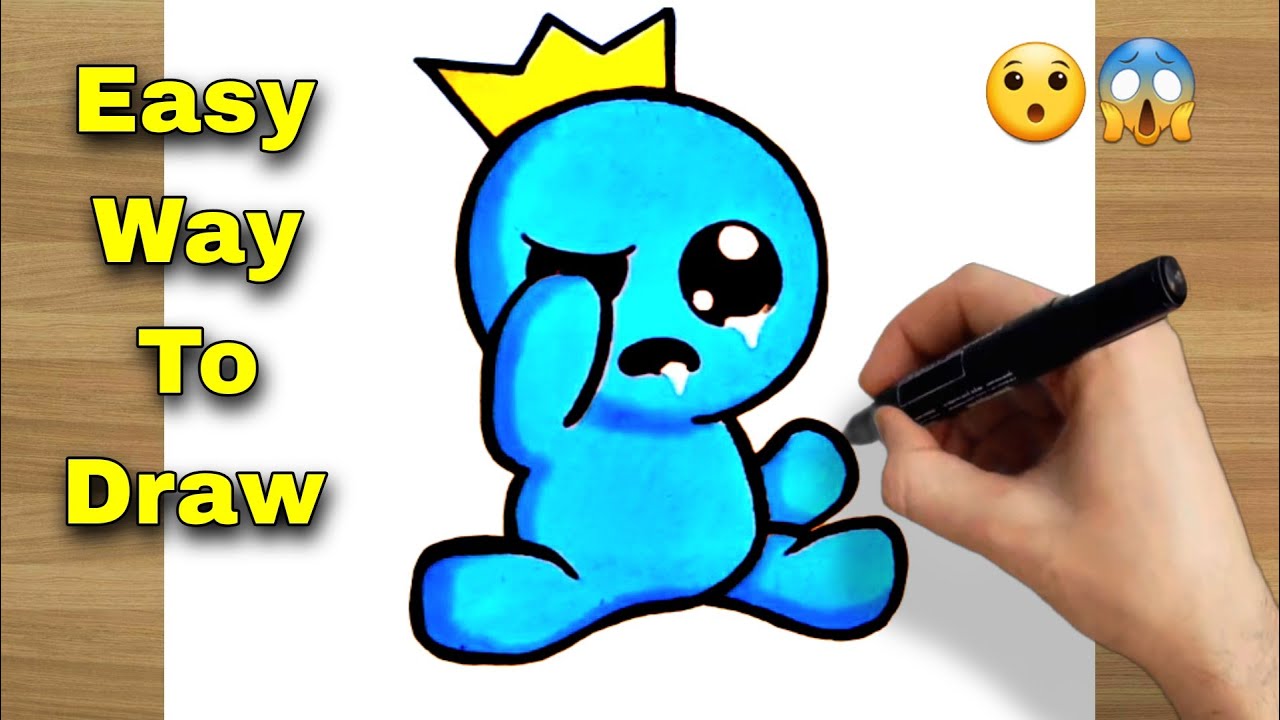 How to Draw and Paint Rainbow Friends Baby Blue - Roblox 