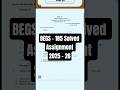 BEGS 185 Solved Assignment 2025-26 | #shorts #viral #ignou