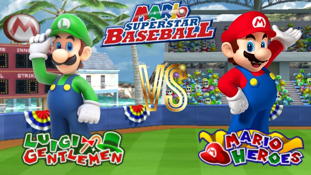 Mario Superstar Baseball - Luigi vs Mario [Mario Stadium]