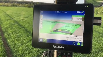 Spraying using GPS controlled on/off solenoid. -Bateman sprayer