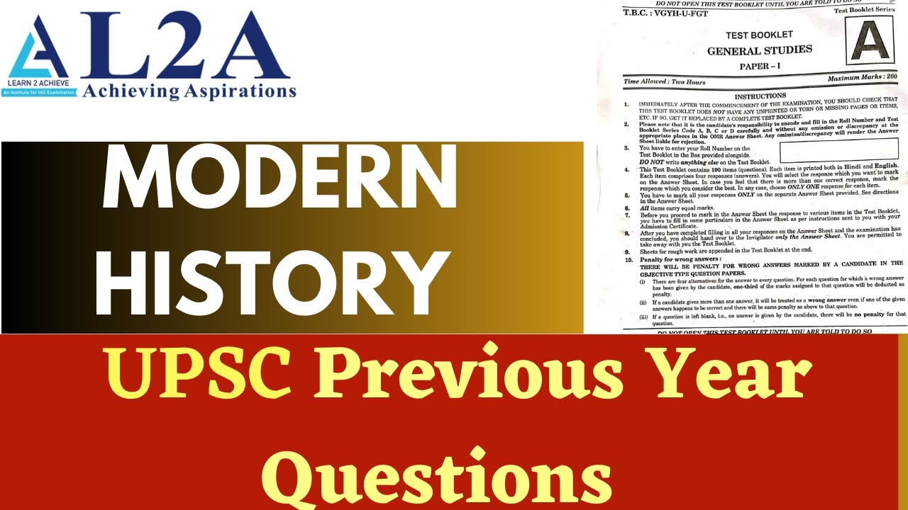 UPSC MODERN HISTORY ALL PREVIOUS YEAR QUESTIONS| 1995-2022 |MCQ Top ...