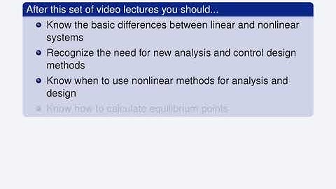 L1.2:  Nonlinear vs linear systems  - 1 Intro