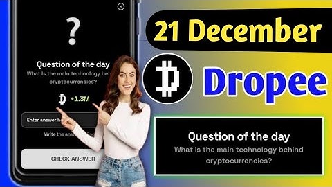 Dropee question of the Day 21 December | Question of the day Dropee | Dropee Question of the day