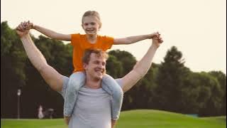 Joyful Father Carrying His Happy Daughter || Joyful Father Free Video Stock Footage - No Copyright