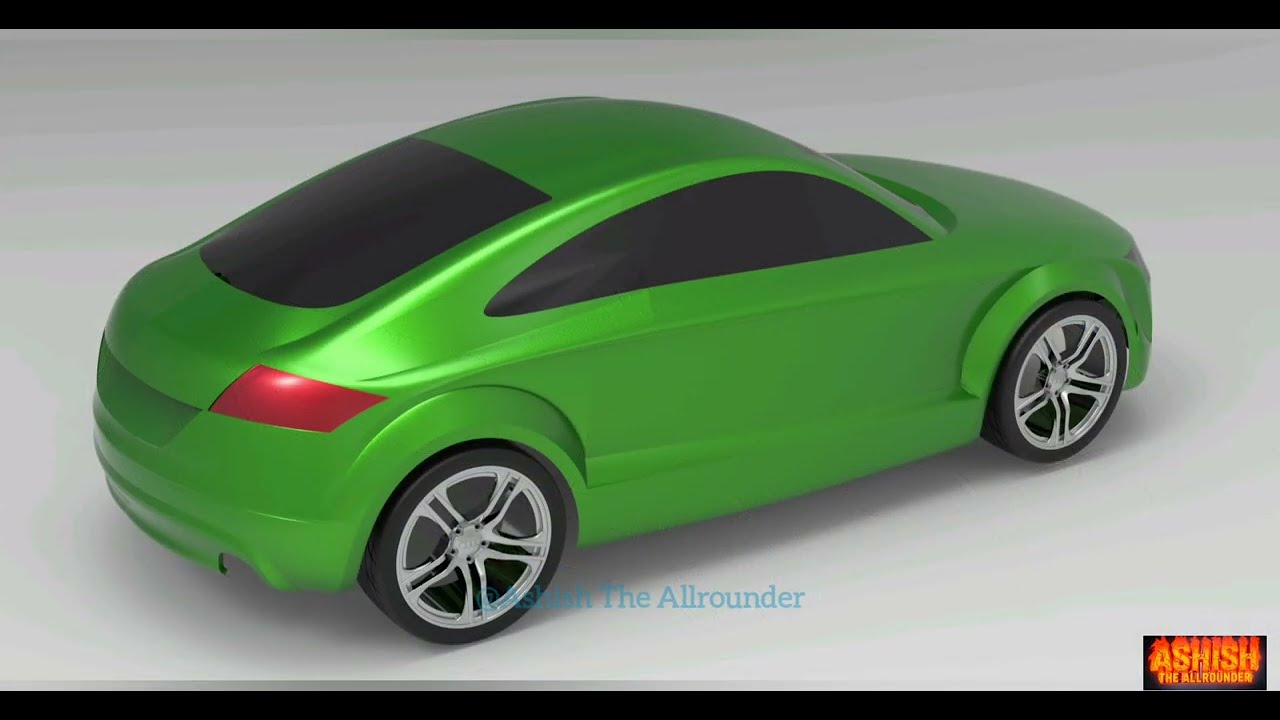 Audi Design in Catia with Keyshot - Surface Body Design, Tyre with Alloy wheel &  Render in Keyshot