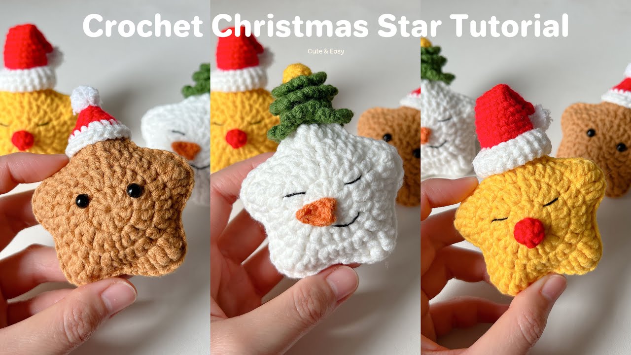 Móc len ngôi sao Noel đơn giản dễ làm🎄 | Christmas Star Crochet Tutorial