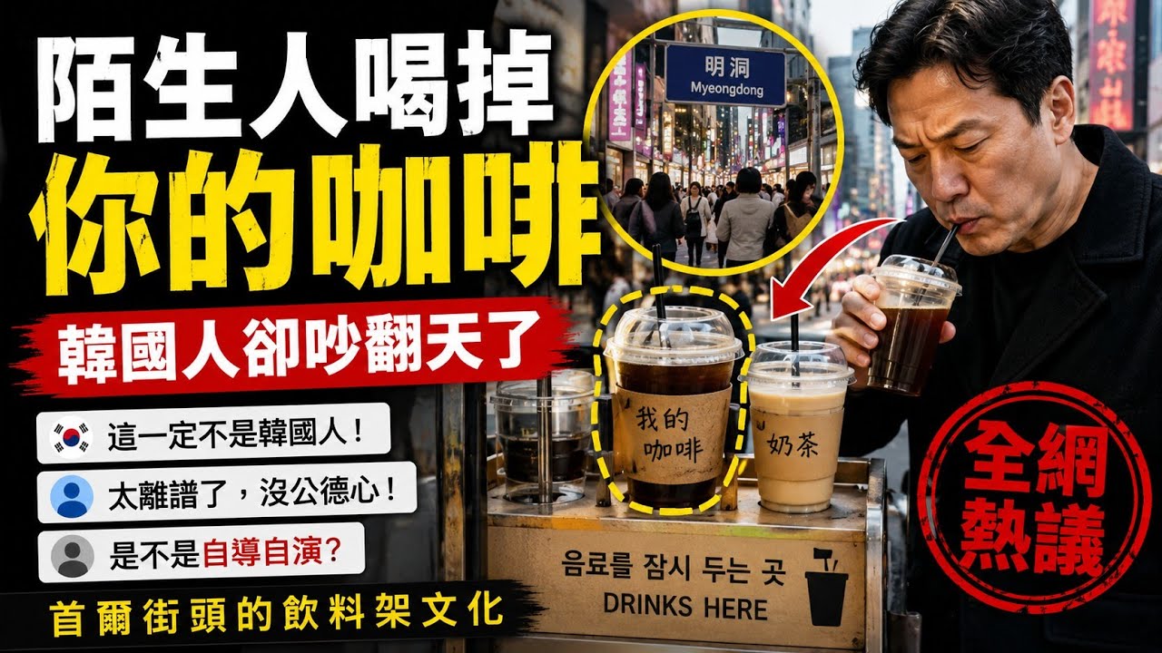 一段影片掀起韓國全網大戰|陌生人喝掉你的咖啡,你會生氣嗎? 縮圖