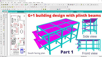 Building design G+1 with Plinth beams by staad pro | you tube | online course | civil engineering |