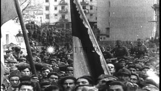 Italian nationalist leader, Gabriele D'Annunzion, occupies the city of Fiume, wit...HD Stock Footage