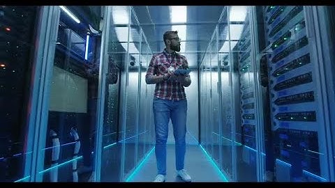 Engineer Inspecting The Server Room Stock Video