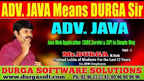 Adv JAVA || Java Web Application  (JDBC,Servlet & JSP) in Simple Way :Part-1 by Durga Sir
