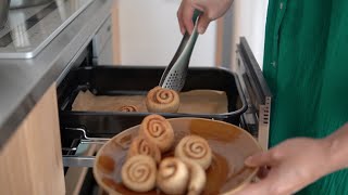 【秋の手作り】甘さ控えめでヘルシーな北欧風シナモンロールと 生・茹で落花生