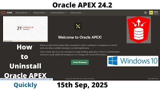 How to Uninstall Oracle APEX 24.2 | DB 21c Pluggable | Windows 10 | Omar Baig | Quickly screenshot 4