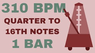 Metronome Click Track - 1 Bar Quarter to Sixteenth Notes 310 bpm - Smartronome
