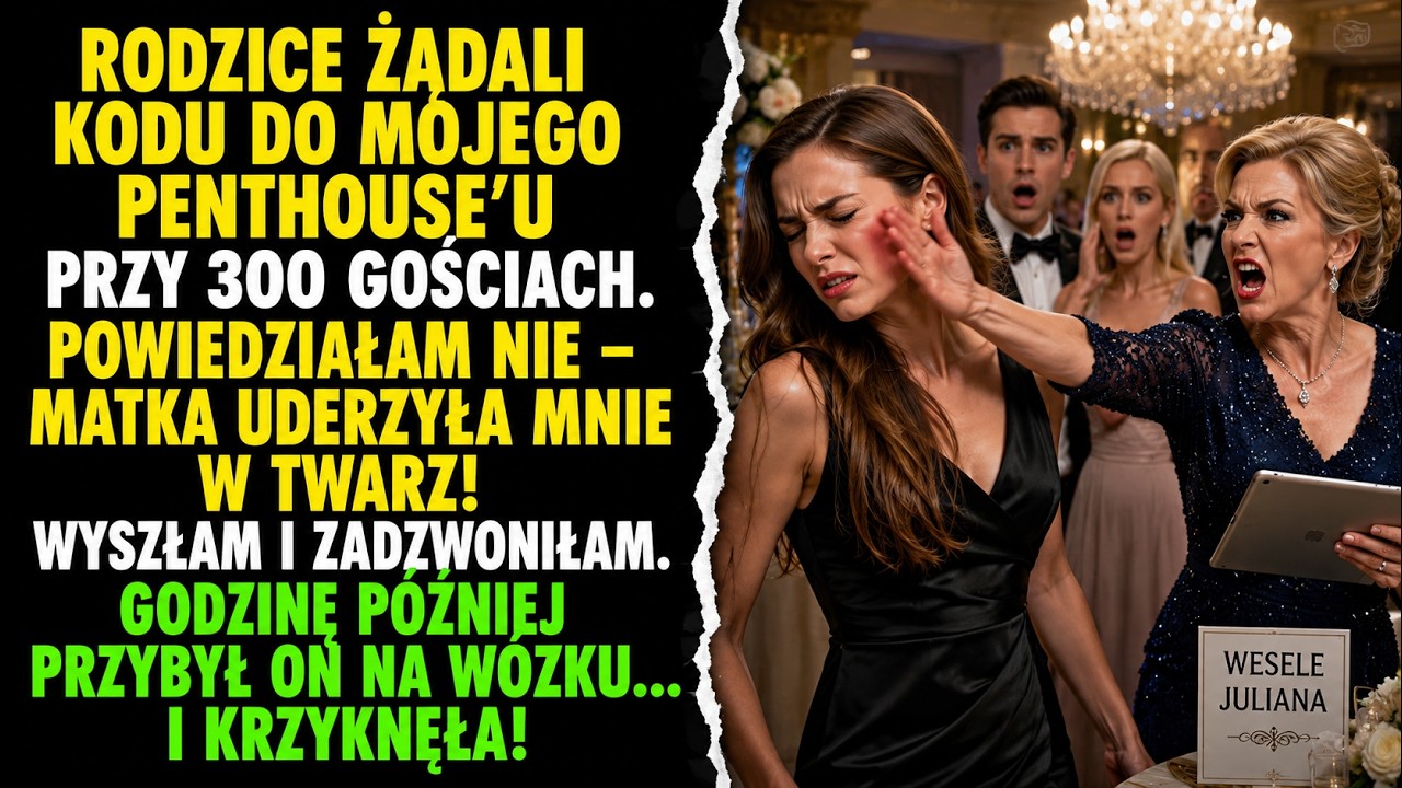 Stałam na scenie podczas wesela mojego brata, a moja matka, z mikrofonem w ręku, ogłosiła trzystu gościom, że „z hojności serca" przekazuję mój wart pięć milionów złotych penthouse młodej parze....