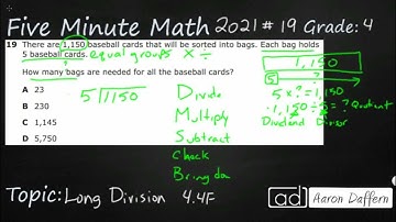 4th Grade STAAR Practice Long Division (4.4F - #4)