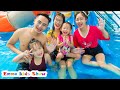 Emma와 가족은 수영장에서 목욕을했다 | Swimming Song |  핑크 퐁, 슬라임 / 레인보우 생일 케이크 만들기