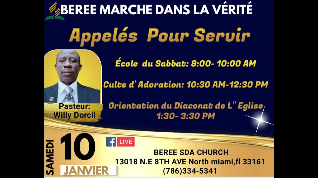 01/10/2026: APPELES POUR SERVIR: PASTEUR WILLY DORCIL
