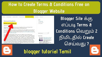 How to Make terms and conditions for blogger Website | Terms and Conditions | Blogger Tutorial tamil