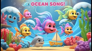 Waves in the Sea Go Up and Down | Nursery Rhymes | English Rhymes | Fun Ocean Song  |Kinderland hub