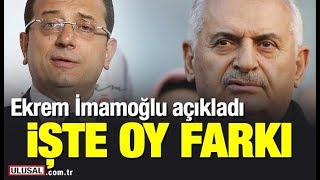 CHP'li Ekrem İmamoğlu, AKP'li Binali Yıldırım ile arasındaki oy farkını açıkladı