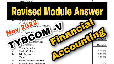 Revised FA module Answer 2022 || TYBCOM FA paper 2022 solution || Atul Sir