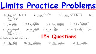 Limits Practice Problems 2024 - Differential Calculus